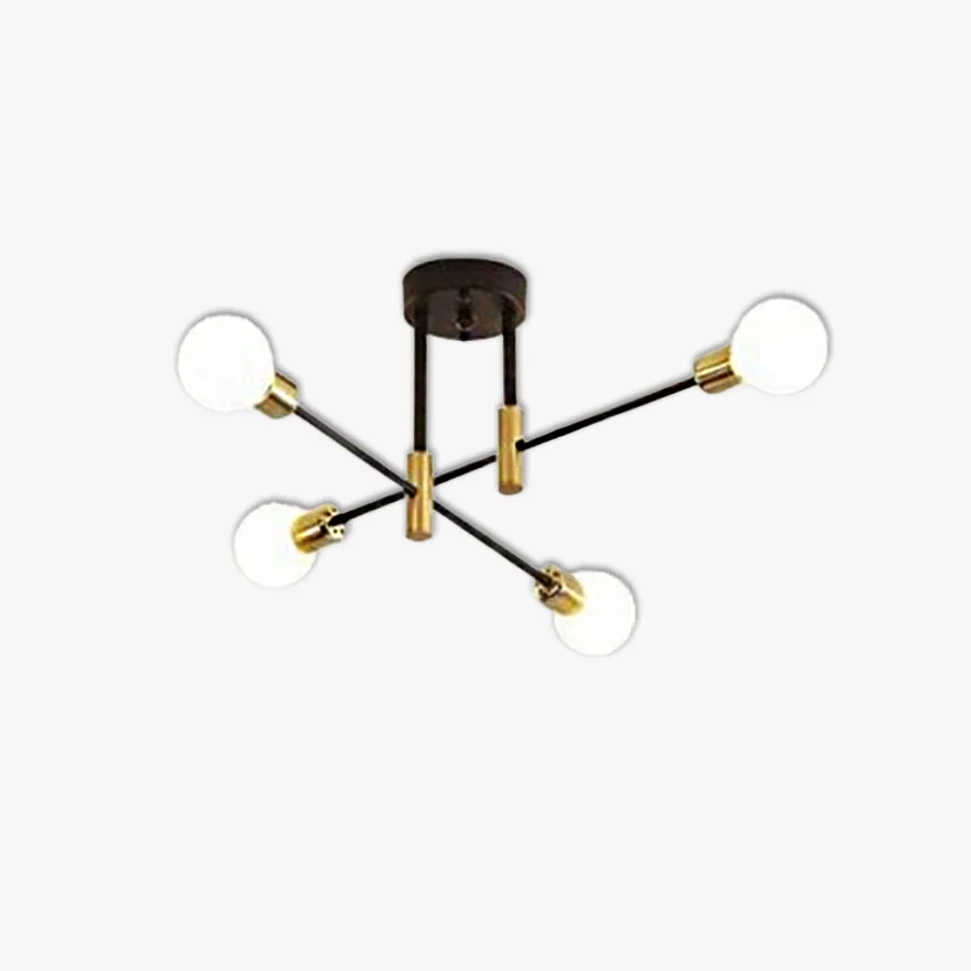 Modern Metal Geometric Dining Room Ceiling Light, Black, Trichromatic Light