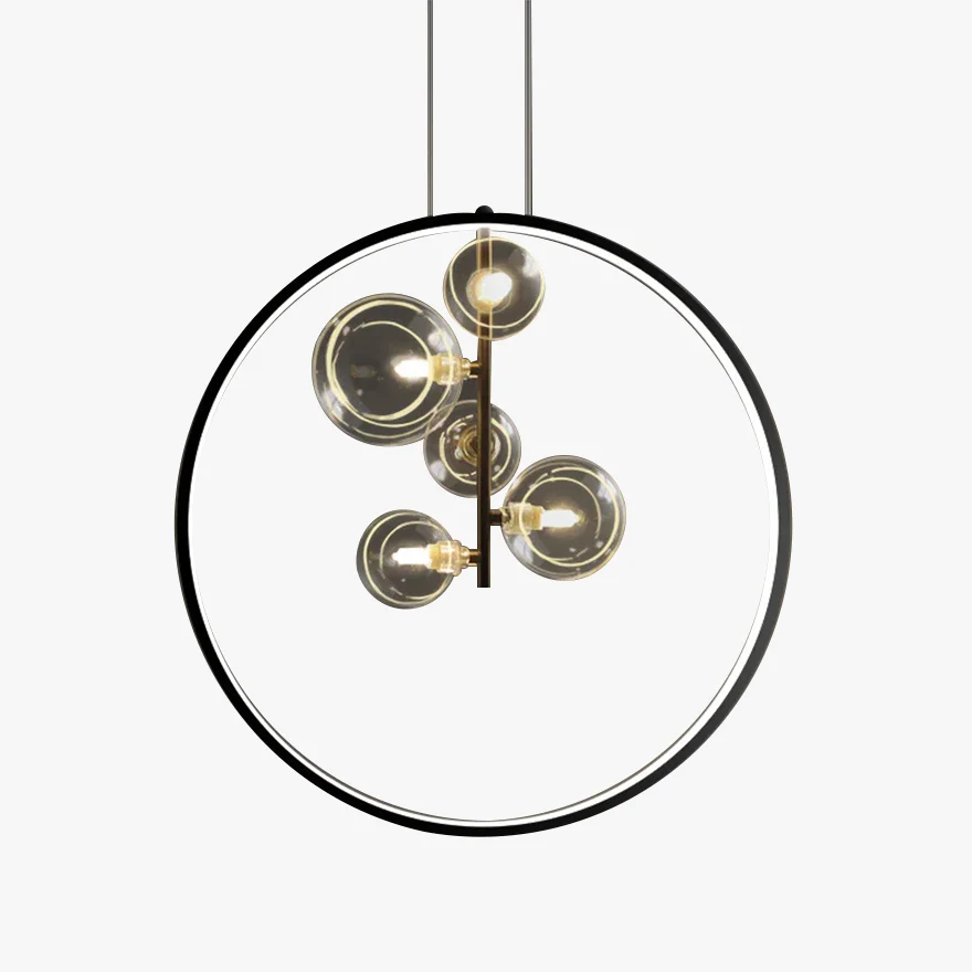 Sweden Metal And Glass Bubbles Bedroom Chandeliers Pendant Light, Black