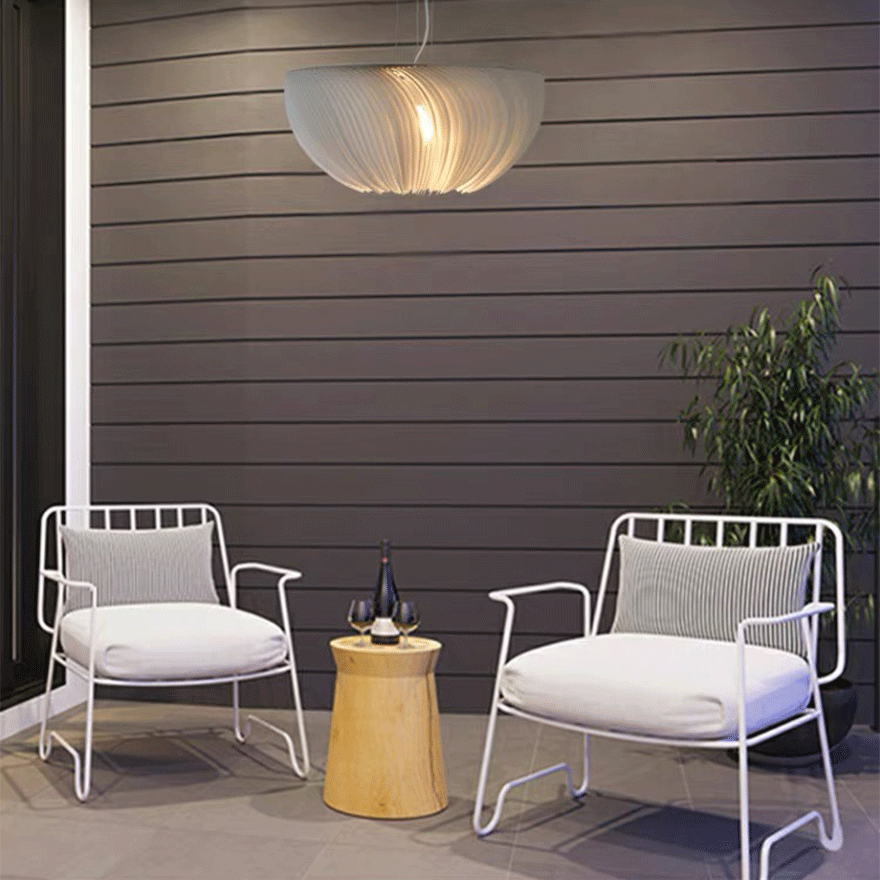 Retro Metal And Acrylic Round Study Room Pendant Light, White