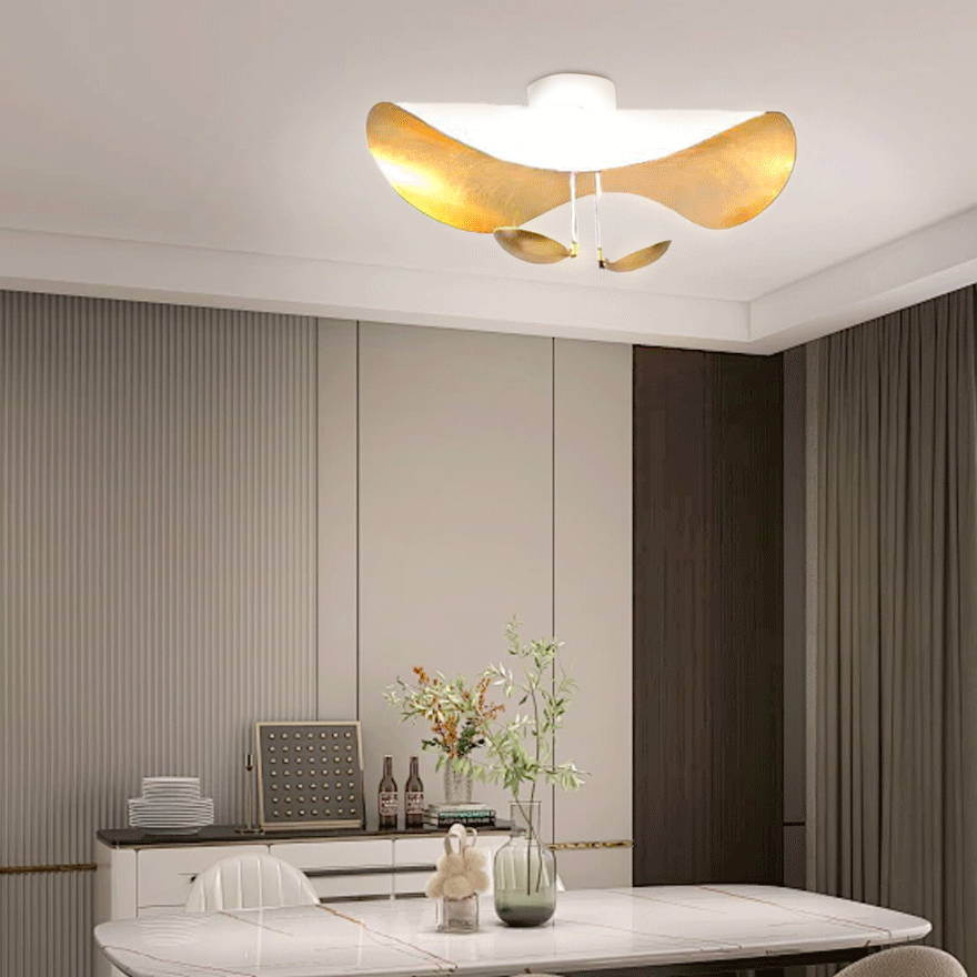 Modern Metal Uneven Dining Room Pendant Light, Black And Gold/White/White And Gold