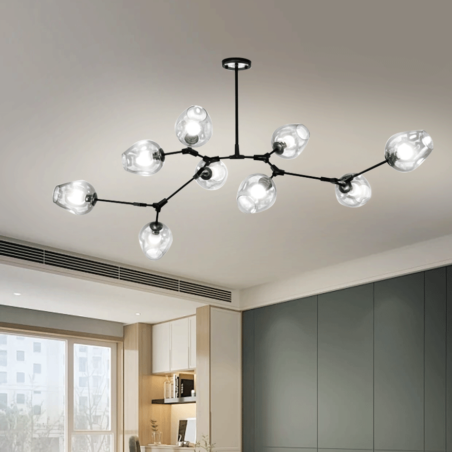 Modern Metal And Glass Bubble Bedroom Pendant Light, 6 Color