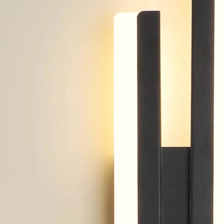 Modern Metal And Acrylic Linear Bedroom Wall Lamp, Black/Gold, Trichromatic Light