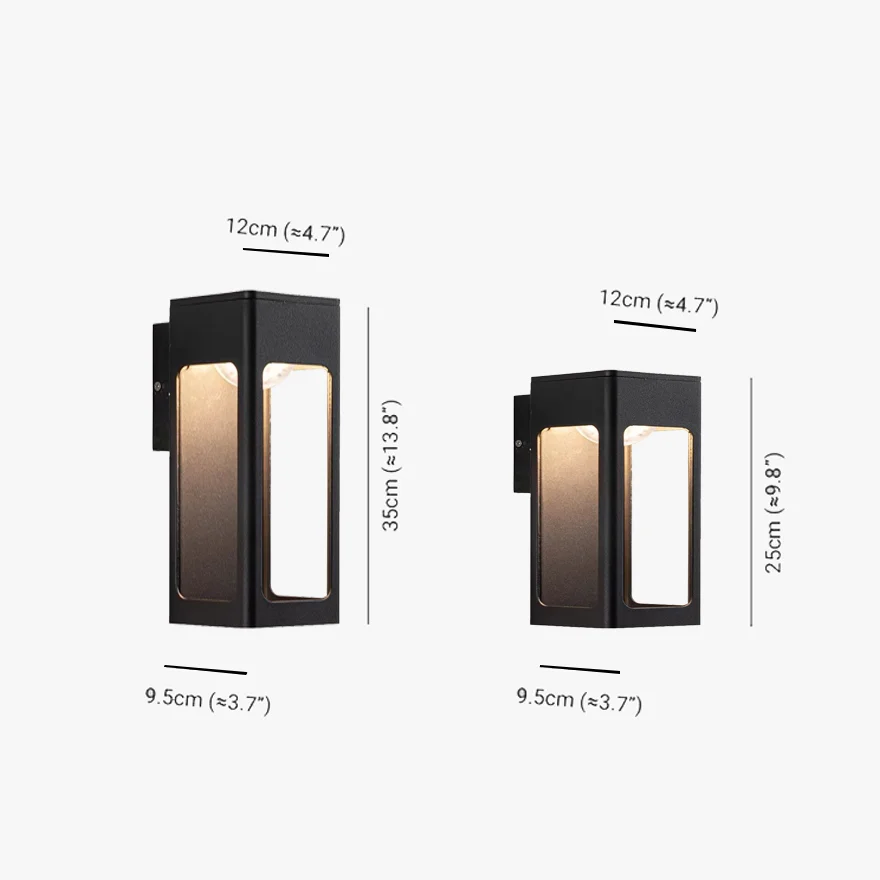 Minimalist Metal Cylindrical Garden Wall Lamp, Black