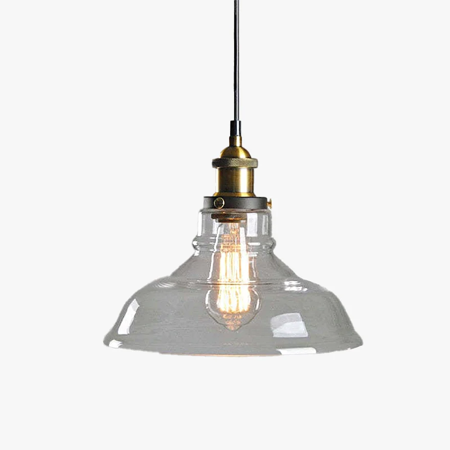 Modern Metal And Glass Geometric Kitchen Pendant Light, Clear/Amber/Smoke Grey