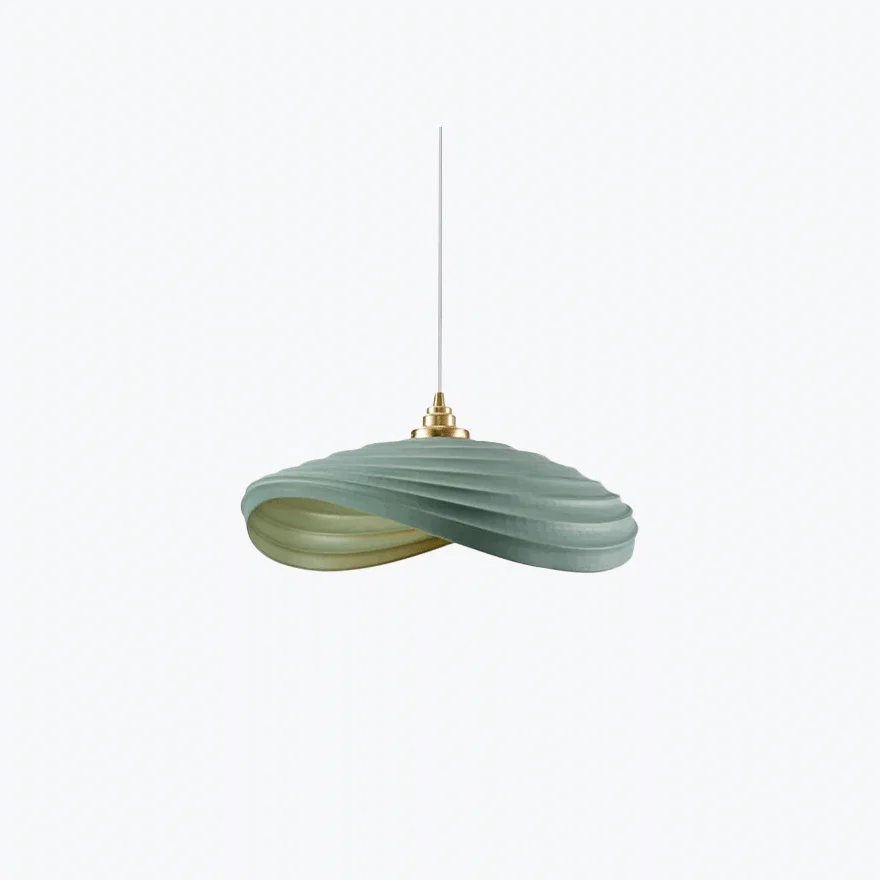 Vintage Metal And Resin Hooded Dining Room Pendant Light, Beige/Green/Light Blue Grey/White