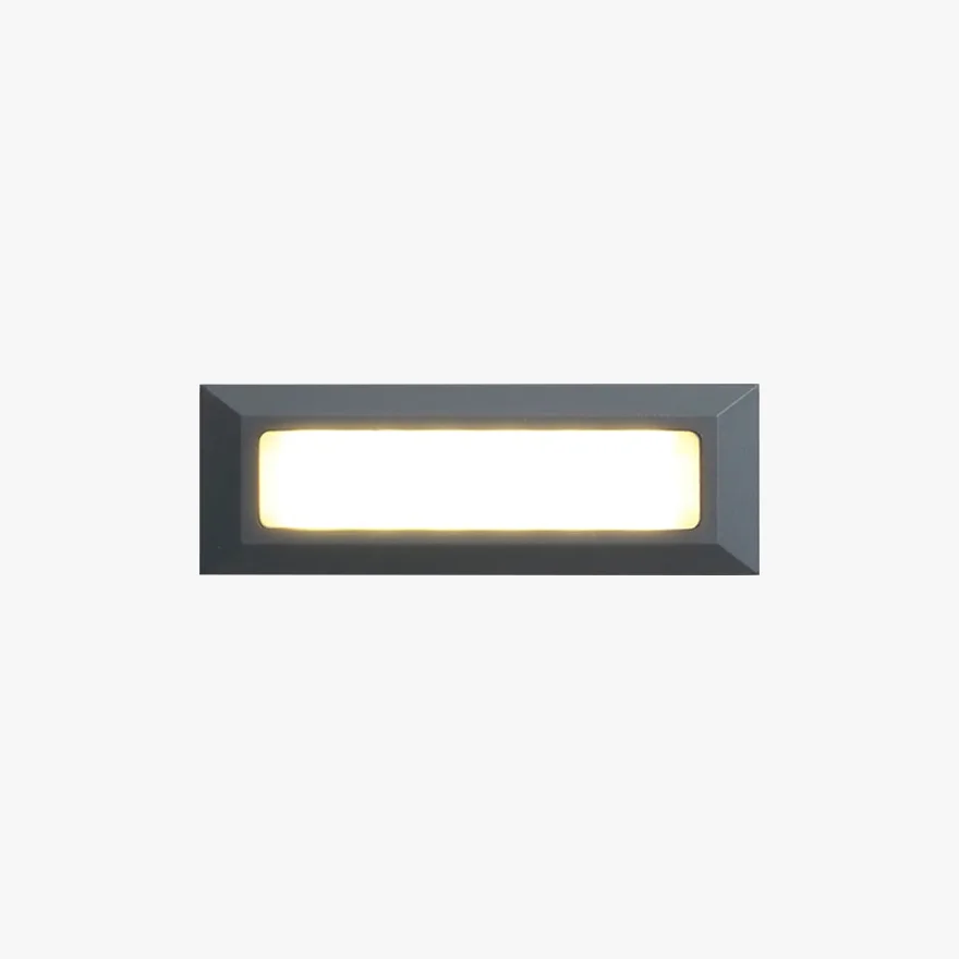 Modern Metal And Acrylic Rectangular Outdoor Deck & Step/Ground Light, Black