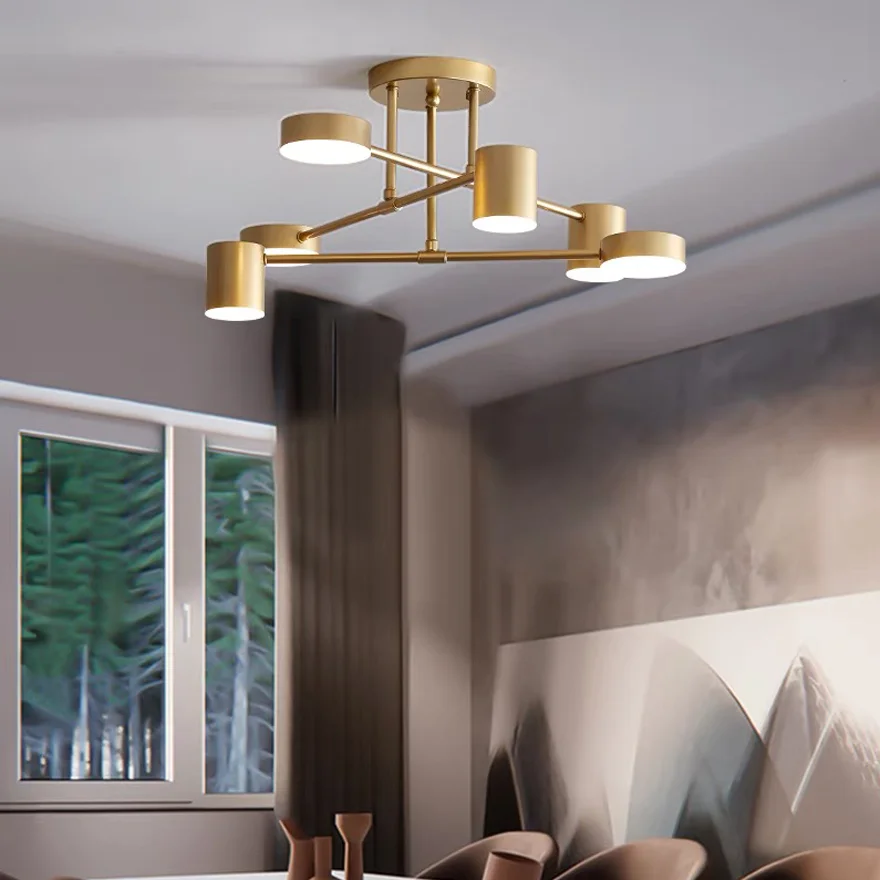 Modern Metal Geometric Dining Room Ceiling Light, Gold