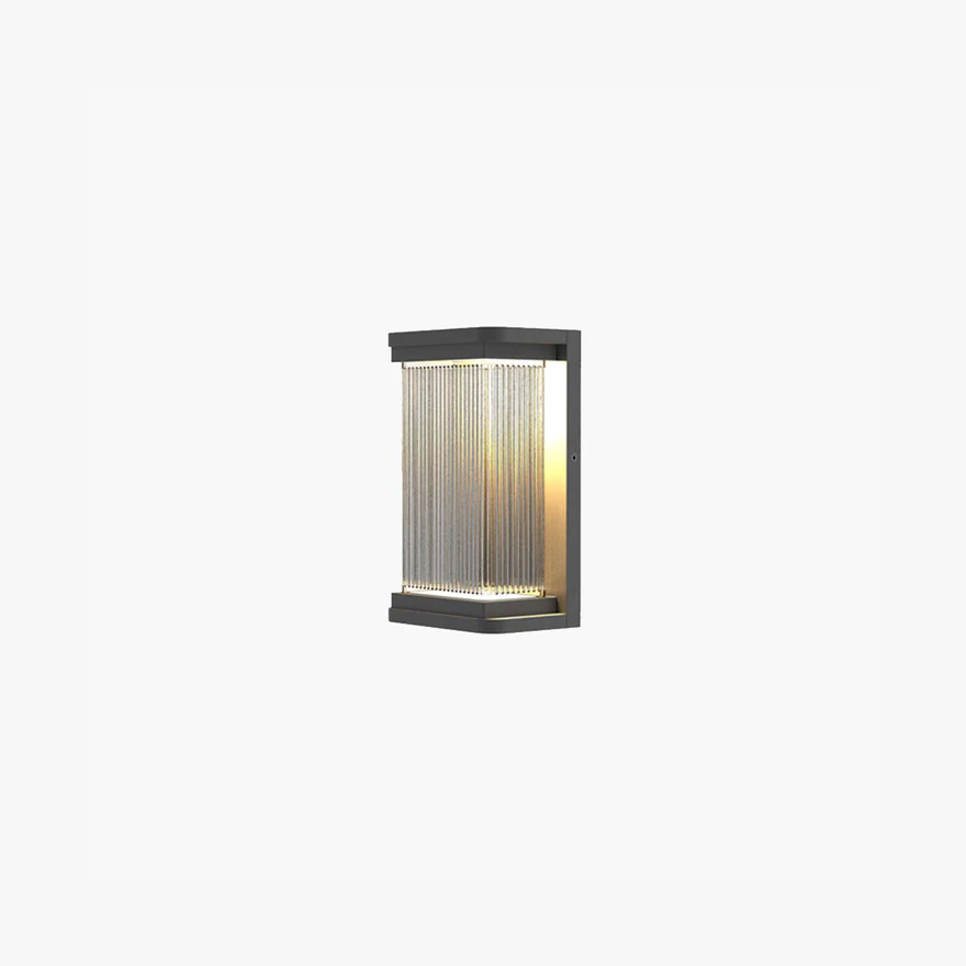 Minimalist Metal Rectangular Outdoor Wall Lamp, Black