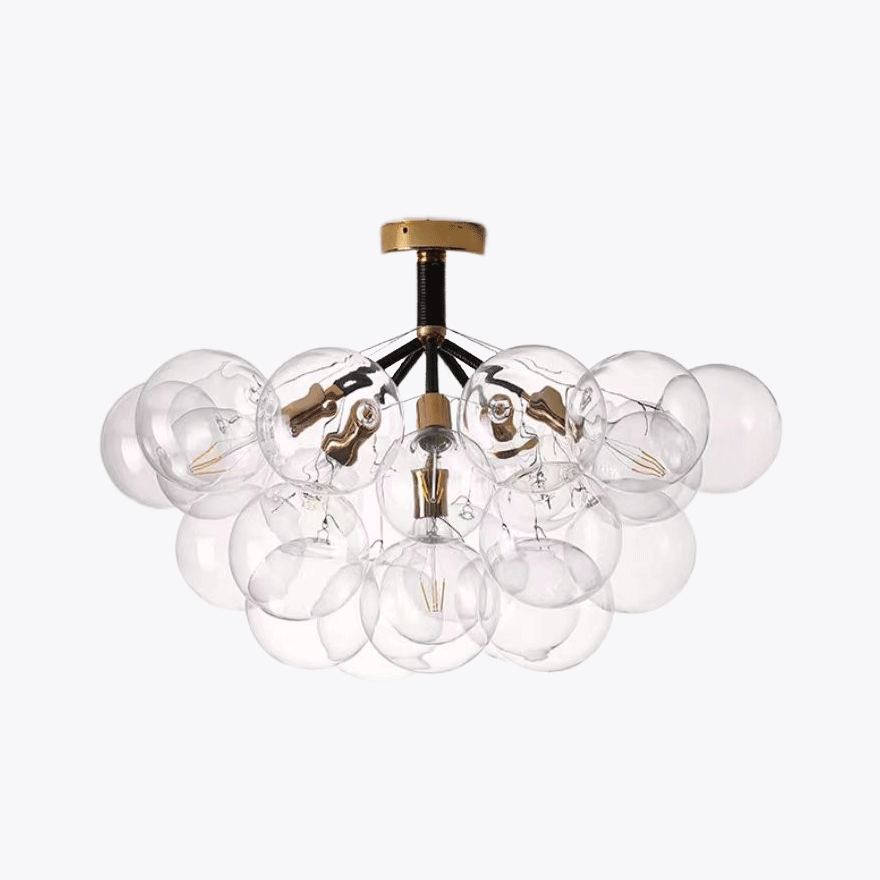 Nordic Metal And Glass Bubble Dining Room Pendant Light, Black/Brown/white/gold