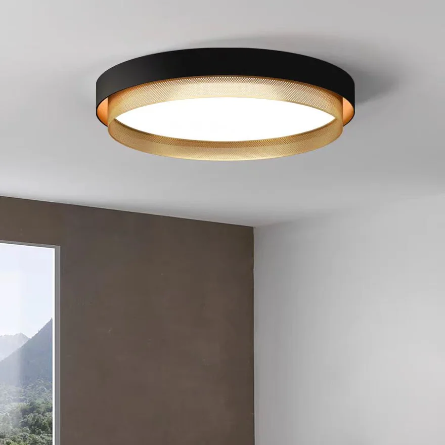 Modern Metal And Acrylic Annular Dining Room Ceiling Light, White/Black