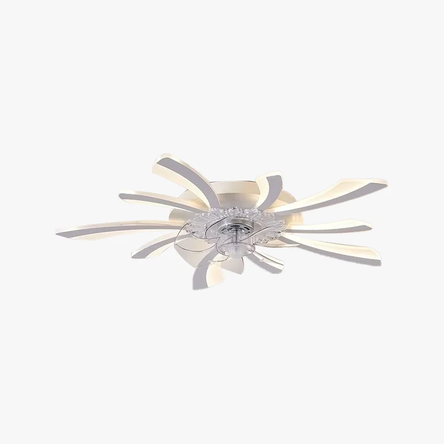 Art Deco Metal And Acrylic Floral Bathroom Ceiling Light, White, Trichromatic Light