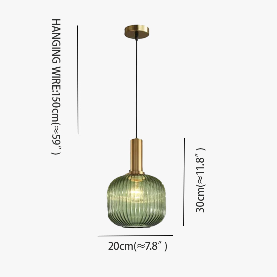 Minimalist Metal And Acylic Lantern Living Room Pendant Light, Cognac/Green/Grey, Trichromatic Light