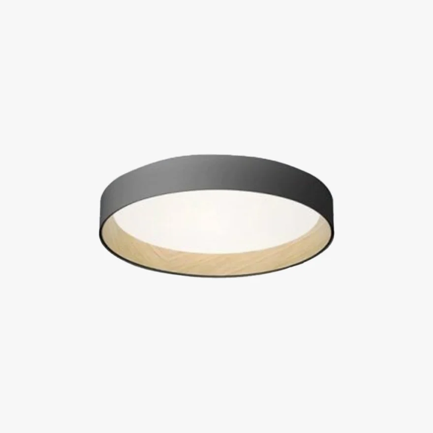 Scandinavian Metal And Acrylic Round Bedroom Ceiling Light, Black/Grey/White