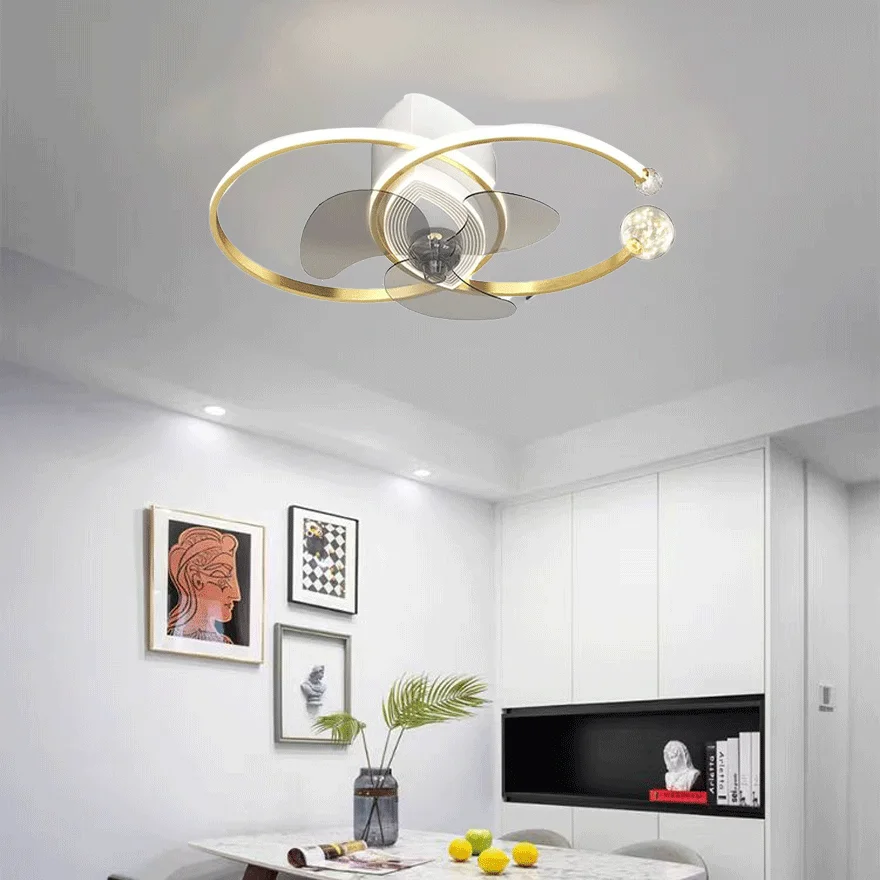 Modern Metal And Acrylic Double-C Living Room Ceiling Light, Black/Gold