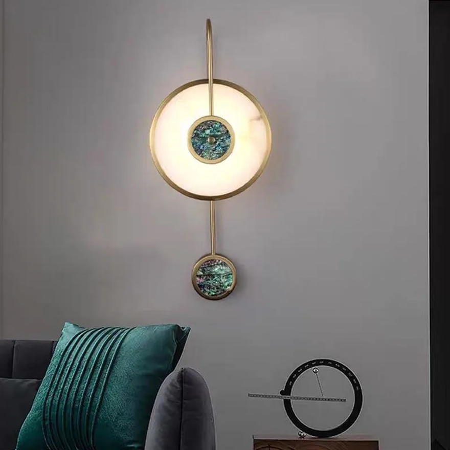 Contemporary Acrylic And Metal Round Children's Room Wall Lamp Gold/Clear