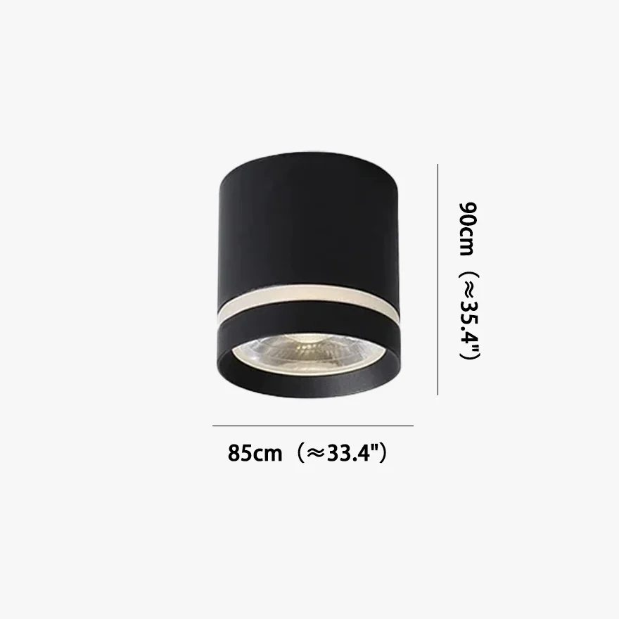 Modern Metal And Acrylic Cylindrical Living Room Ceiling Light, Black/White