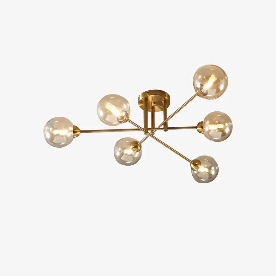 Nordic Metal And Glass Bubble Living Room Chandelier Pendant Light, 6 Color