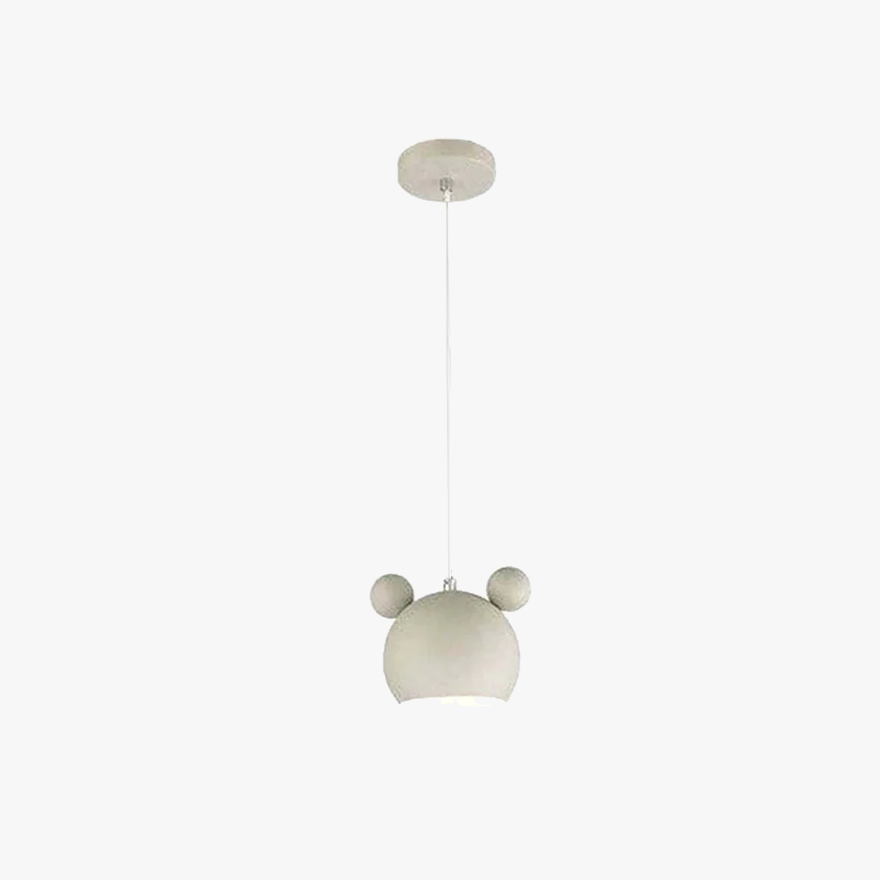 Morandi Metal Mouse Head Children's Room Pendant Light, Black/Green/Grey/Pink/White