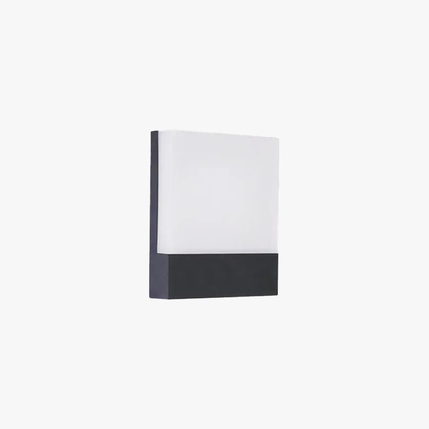 Modern Metal And Acrylic Square Outdoor Wall Lamp, Black-White