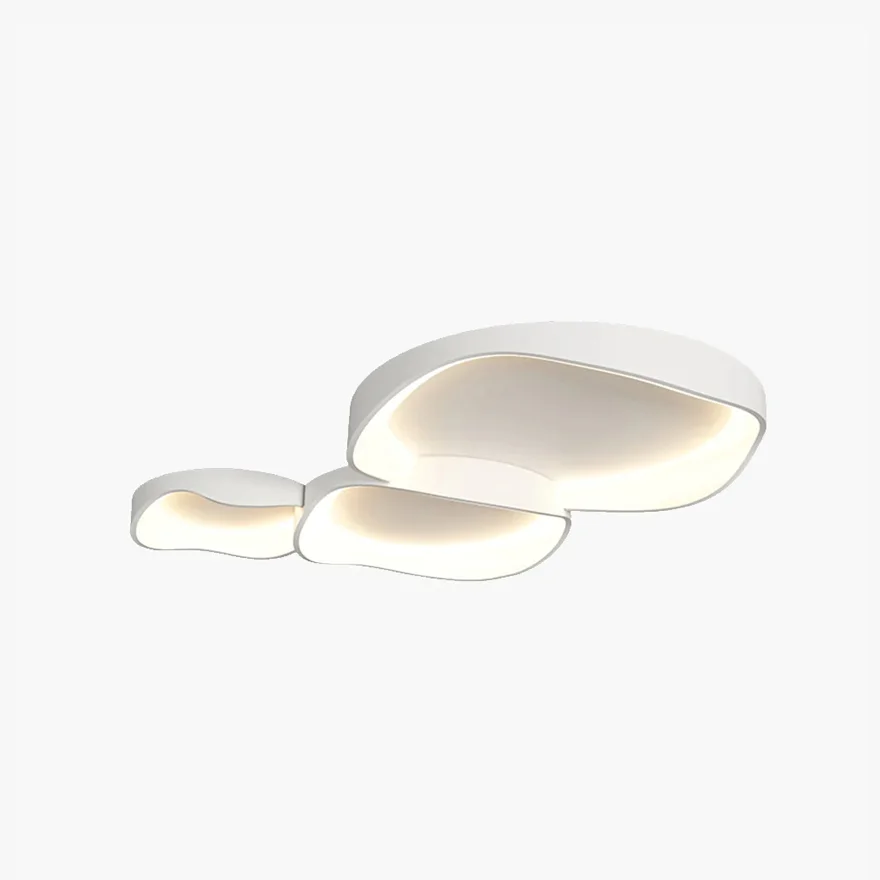 Designer Metal And Acrylic Uneven Living Room Ceiling Light, White, Trichromatic Light