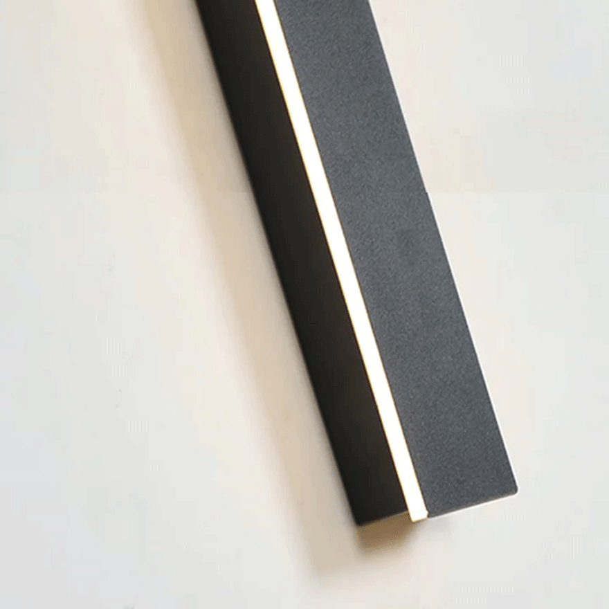 Modern Metal And Acrylic Strip Outdoor Wall Lamp, Black