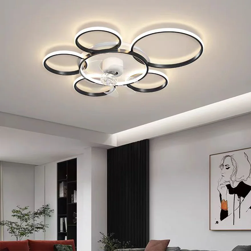 Modern Metal And Acrylic Circle  Crown Dining Room Ceiling Light, Black/Gold