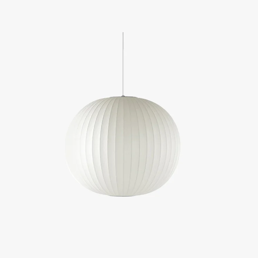 Scandinavian Metal And Fabric Lantern Living Room Pendant Light, White