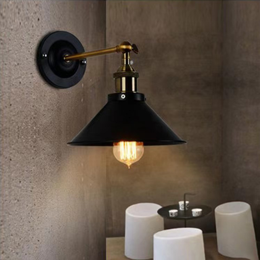 Industrial Metal Hooded Bathroom Wall Lamp, Industrial