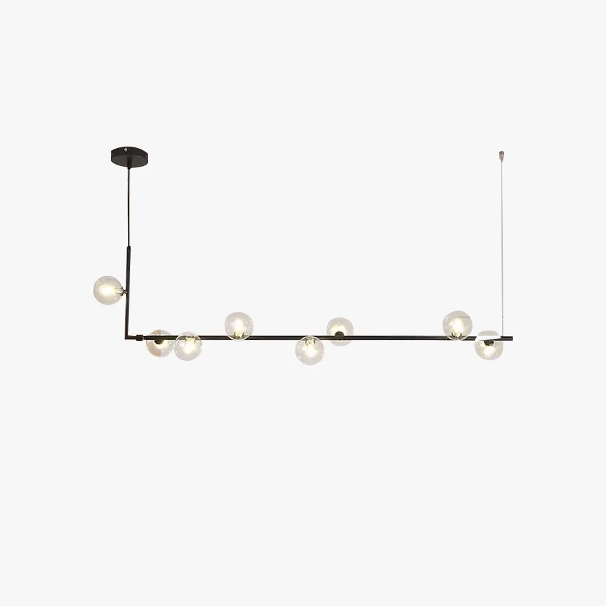 Modern Metal Linear Kitchen Pendant Light, Black/Gold