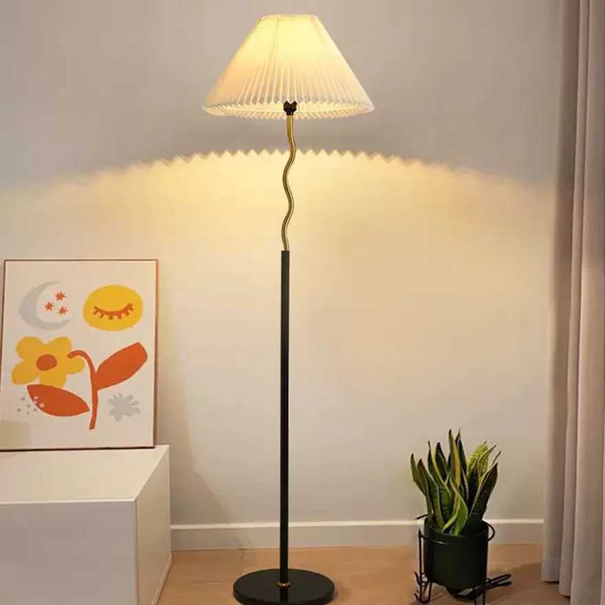 Minimalist Fabric And Metal Living Room Floor Lamp, Black