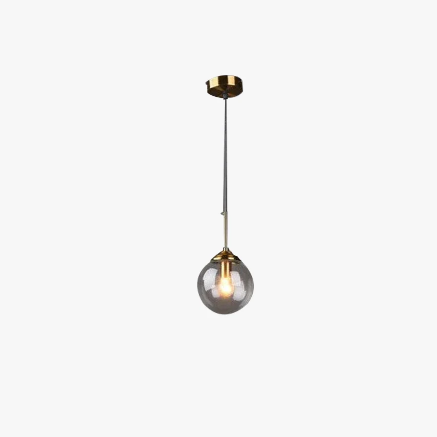 Modern Metal And Glass Bubble Bedroom Pendant Light, Amber/Clear/Smoke Gray