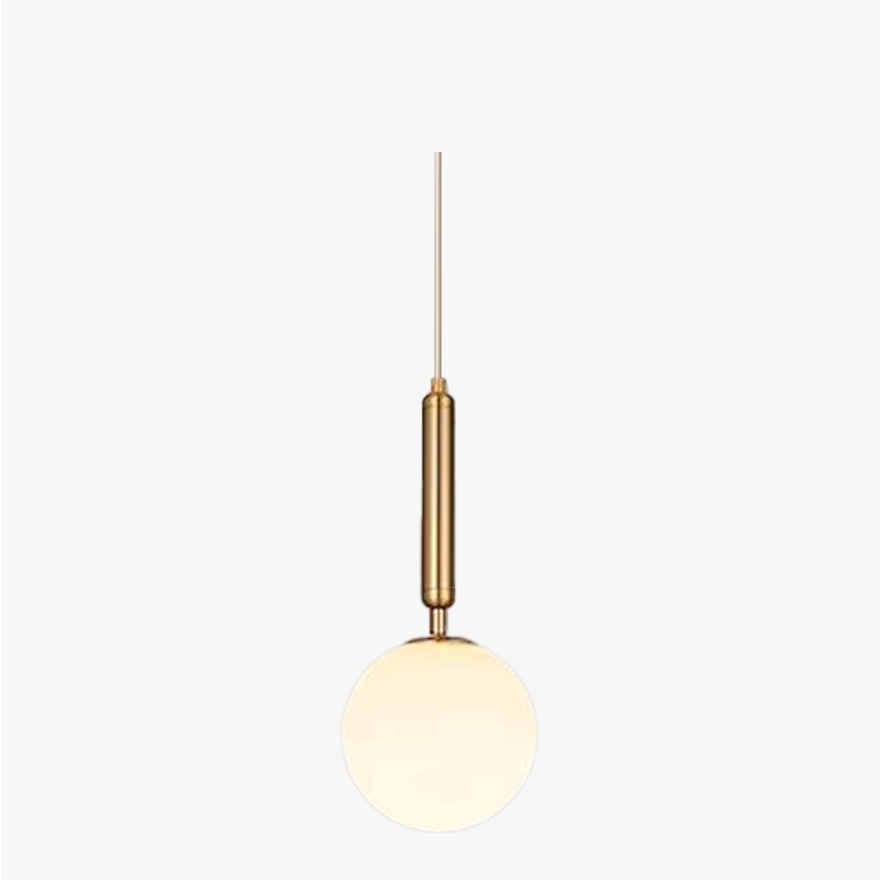 Modern Metal And Glass Globular Dining Room Pendant Light, Black/Gold