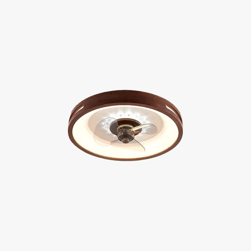 Modern Wooden And Acrylic Round Living Room Ceiling Light, Natural Wood/Walnut