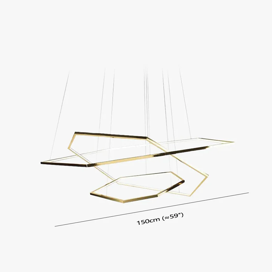 Minimalist Metal Geometric Study Room Pendant Light, Gold