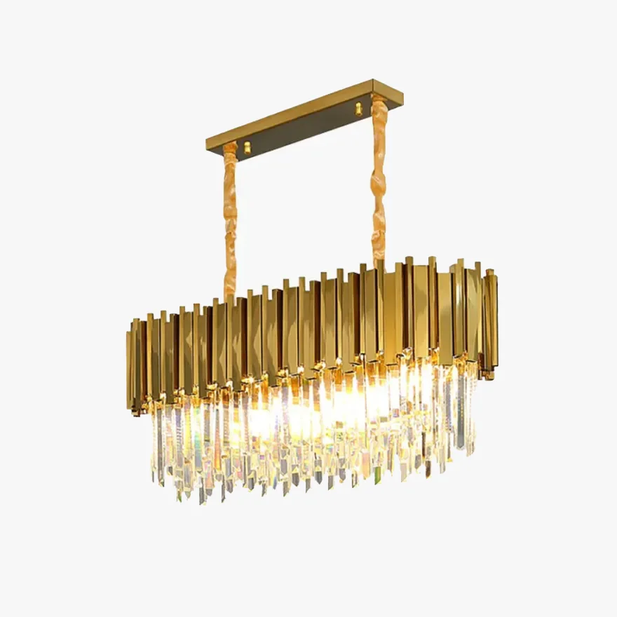 Nordic Metal And Acrylic Elliptical Kitchen Island Chandelier Pendant Light, Elliptical