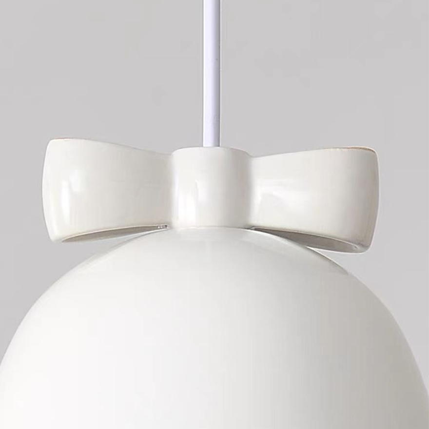 Nordic Metal Bell-Shaped Dining Room Pendant Light, White