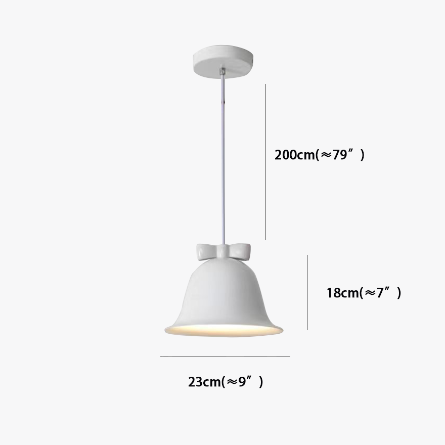 Nordic Metal Bell-Shaped Dining Room Pendant Light, White