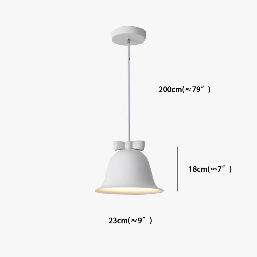 Nordic Metal Bell-Shaped Dining Room Pendant Light, White