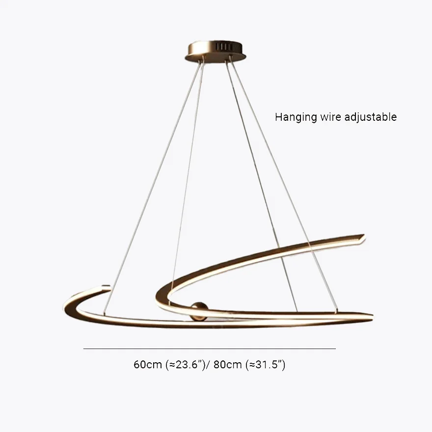 Designer Metal And Acrylic Linear Living Room Pendant Light, Gold