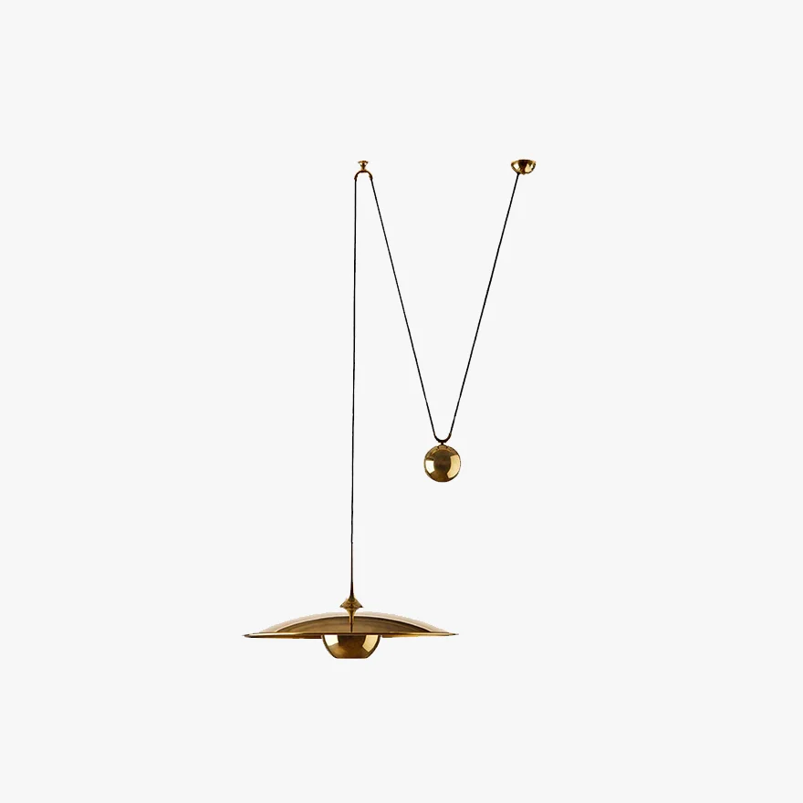 Retro Metal Hooded Bedroom Pendant Light, Gold