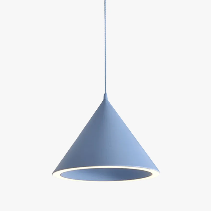 Morandi Metal And Acrylic Conical Bedroom Pendant Light, 6 Color, Trichromatic Light