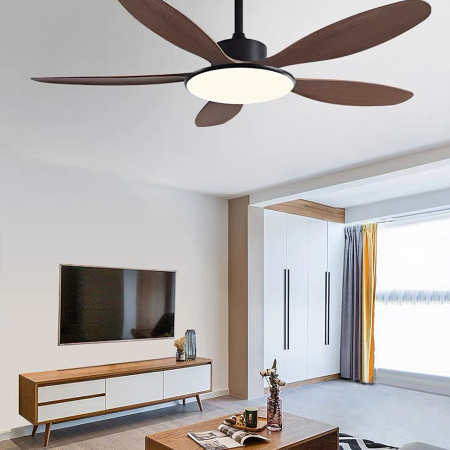 Modern Metal And Acrylic Round Living Room Ceiling Fan, White/Black