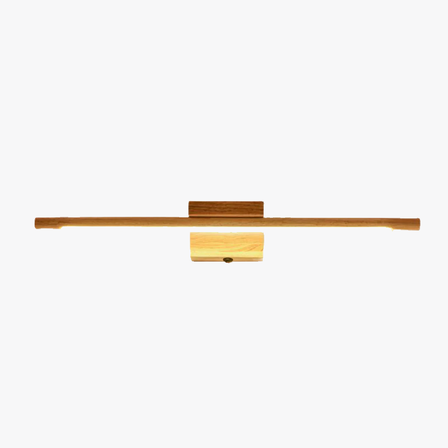 Minimalist Acrylic And Wooden Linear Bedroom Wall Lamp, Burlywood