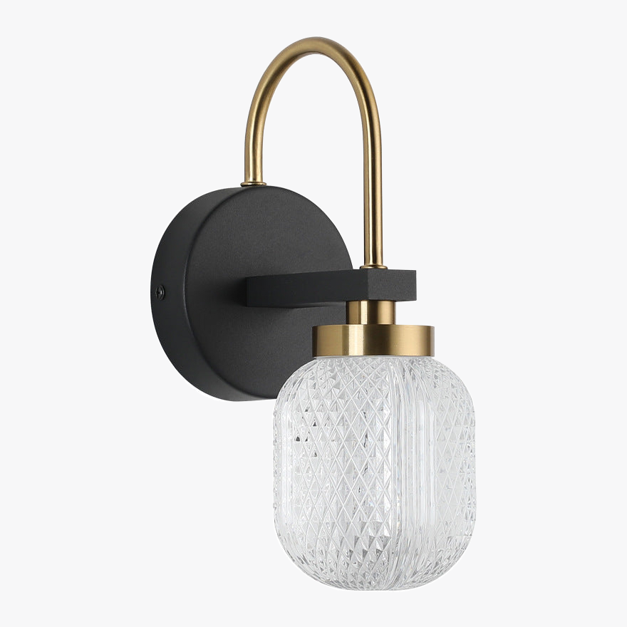 Modern Metal Lantern Bedside Wall Lamp, Gold