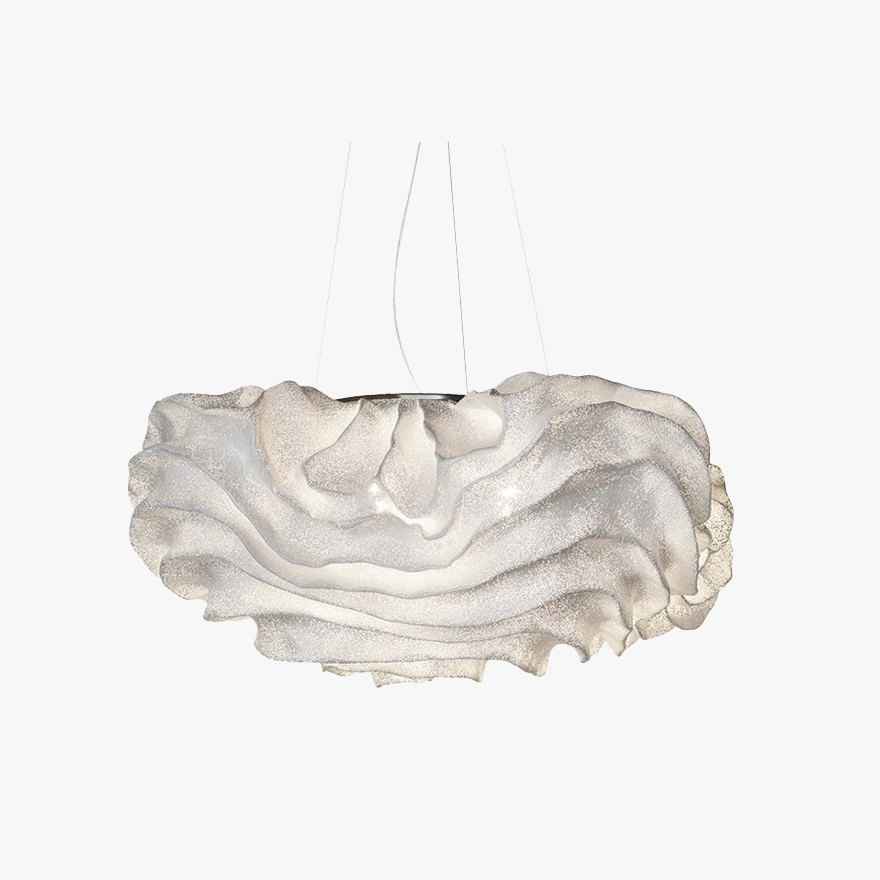 Art Deco Metal Cloudy Bedroom Pendant Light, White/Silver/Gold