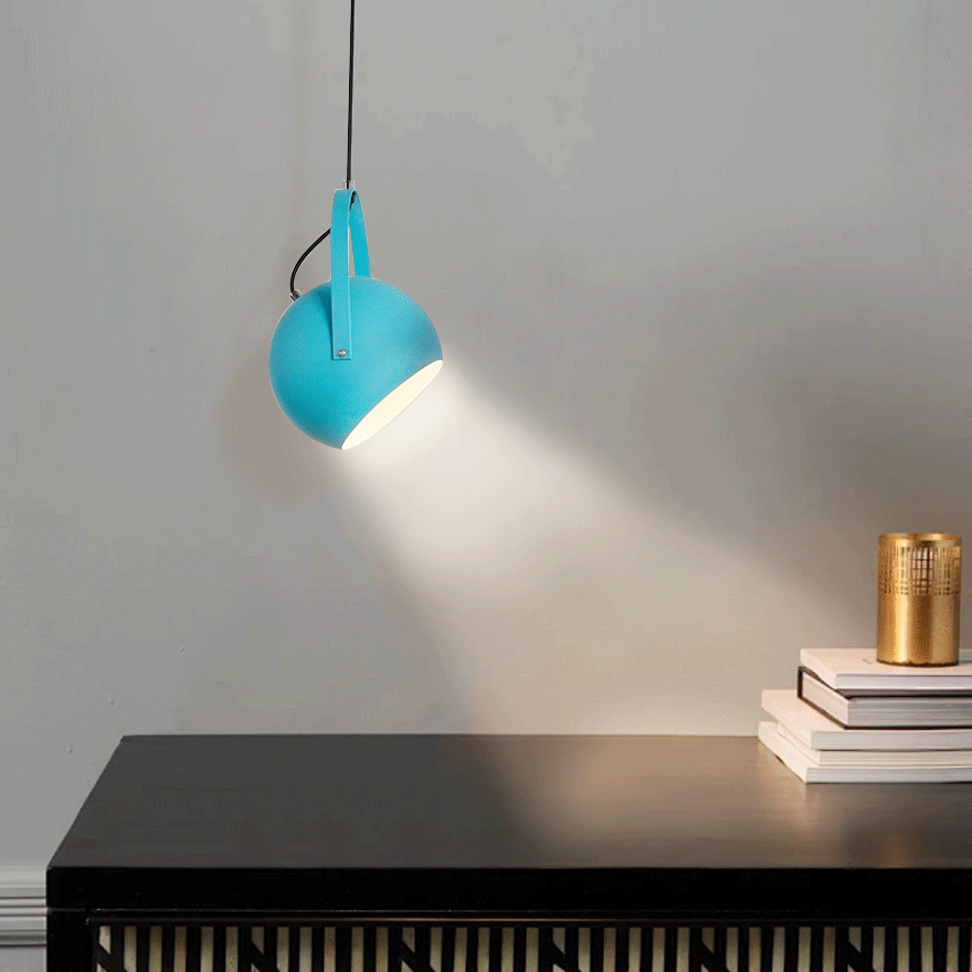 Morandi  Metal Globular Bedroom Pendant Light, 5 Color, Adjustable