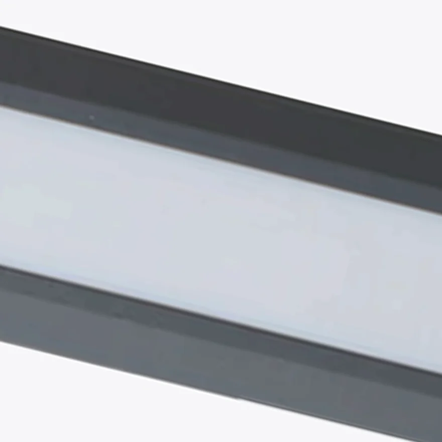 Minimalist Metal And Acrylic Rectangular Outdoor Pathway Light, Black/Grey