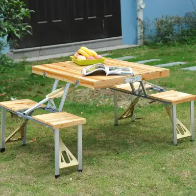 Portable Foldable Camping Picnic Table with Seat