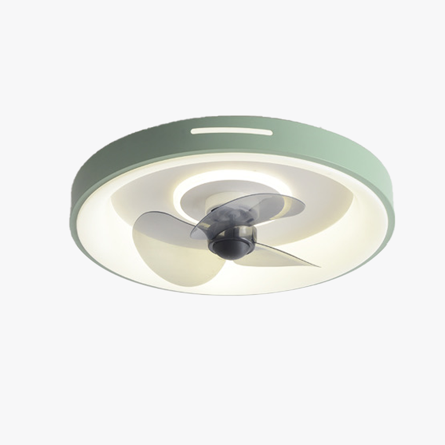 Modern Metal And Acrylic Round Living Room Ceiling Light, Green/Grey/White/Yellow, Ceiling Fans, Trichromatic Light