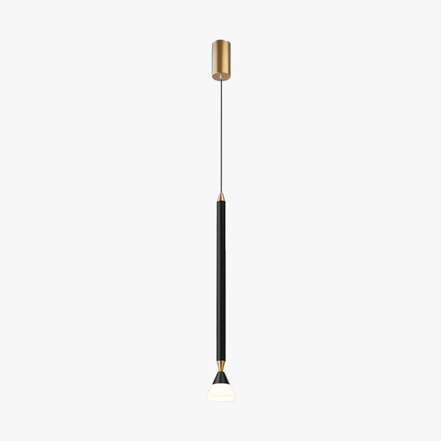 Modern Metal Linear Bedroom Chandelier Pendant Light, Black/Gold, Trichromatic Light